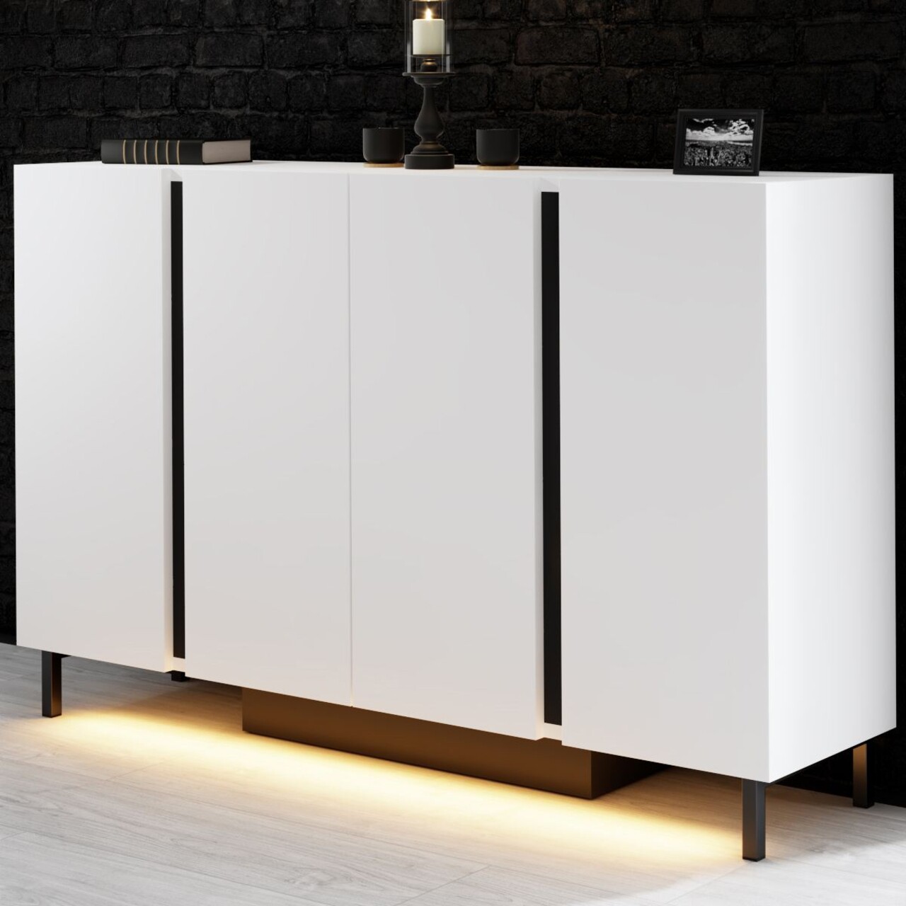 Consola, Hanah Home, Paris, 127x80x32 cm, Alb - imagine 7